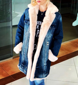 1807075 denim coat with rex rabbit fur lining eileenhou(4)_副本