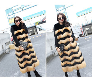 long fox fur vest red black 1802033 eileenhou (11)