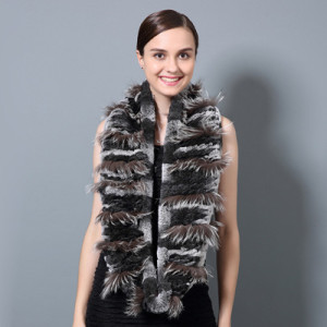 1808012 knitted rex rabit fur fox fur scarf eileenhou (1)
