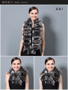 1808012 knitted rex rabit fur fox fur scarf eileenhou (3)