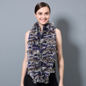 1808012 knitted rex rabit fur fox fur scarf eileenhou (6)