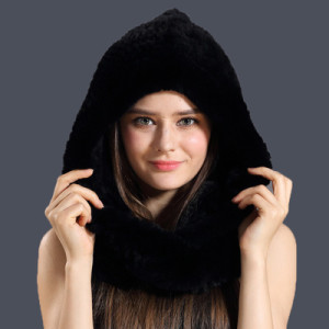 1808027 knitted rex rabbit fur snow hat scarf eileenhou (32)