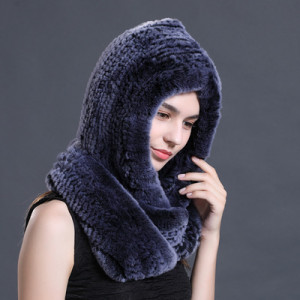 1808027 knitted rex rabbit fur snow hat scarf eileenhou (33)