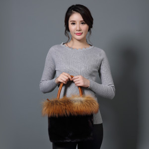 1808028 mink fur handbag with fox fur trimming LVCOMEFF(20)