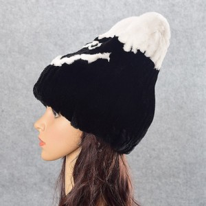 1808030 KNITTED REX RABBIT FUR HAT ANIMAL EAR eileenhou (6)