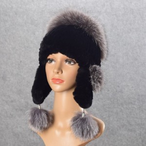 1808031 rex rabbit fur hat with earmuff eileenhou (1)