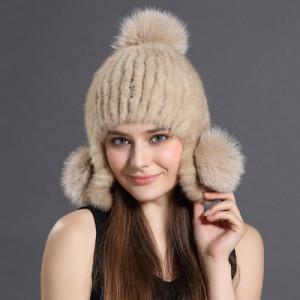 knitted mink fur hat earmuff eileenhou 1808022 (1)