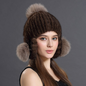 knitted mink fur hat earmuff eileenhou 1808022 (8)