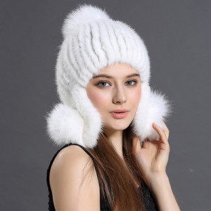 knitted mink fur hat earmuff eileenhou 1808022 (9)