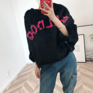 1809002 knitted mink fur poncho LVCOMEFF with letter words (17)