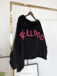 1809002 knitted mink fur poncho LVCOMEFF with letter words (25)