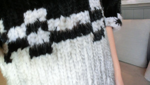 1809010 knitted mink fur poncho eileenhou black gray (12)