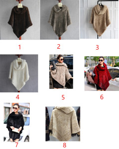 1809023 knitted mink fur poncho with collar (1)