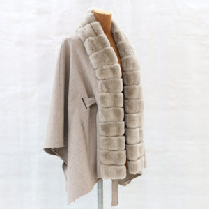 1809028 wool coat with rex rabbit fur trimming eileenhou (1)