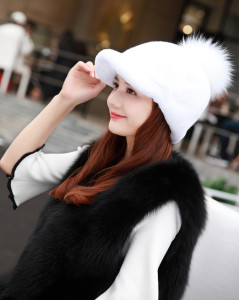 1809049 rex rabbit fur hat with fox poms wholesale (21)