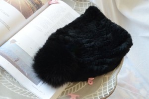 1809053 knitted rex rabbit fur hat with fox poms wholesale (23)