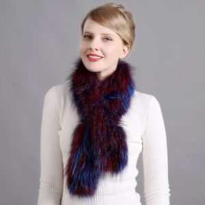 1809057 knitted fox fur scarf LVCOMEFF wholesale (3)