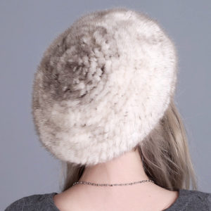 1809063 knitting mink fur beret hat LVCOMEFF (12)
