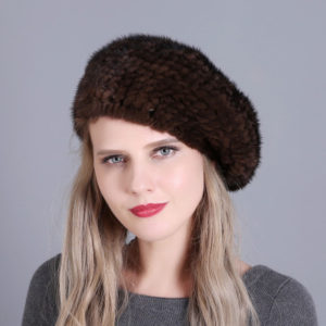 1809063 knitting mink fur beret hat LVCOMEFF (9)