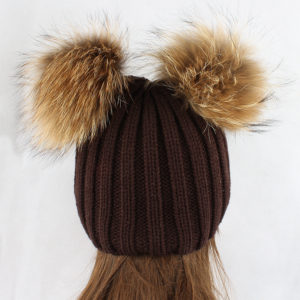 1809076 hat with double raccoon fur ball eileenhou (10)