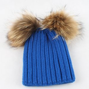 1809076 hat with double raccoon fur ball eileenhou (11)