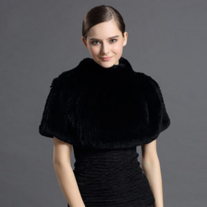 1809080 knitted rex rabbit fur shawl LVCOMEFF (4)