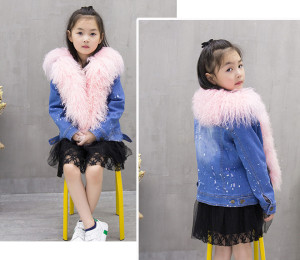 kid denim parka coat with rex rabbit fur lining eileenhou (3)