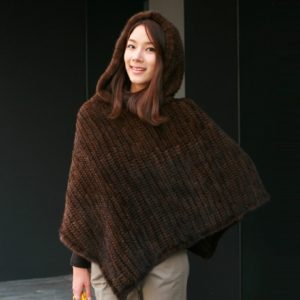 knitted mink fur poncho with hood eileenhou (1)