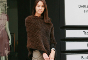 knitted mink fur poncho with hood eileenhou (2)