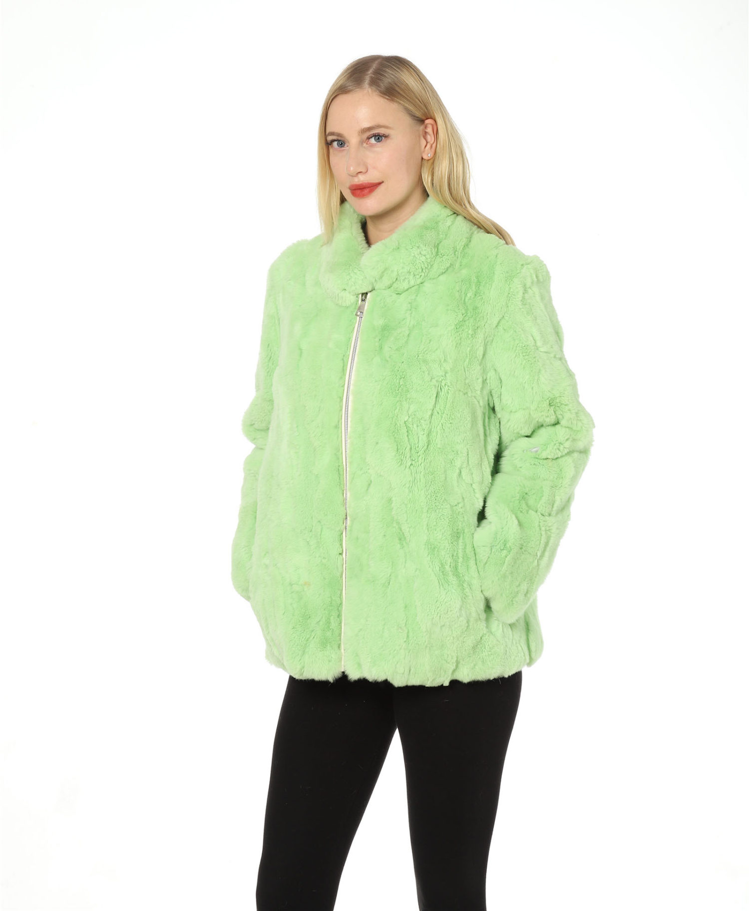 real rex rabbit fur with hood small pieces of jacket  lvcomeff 2210020 (复制) - Image 6