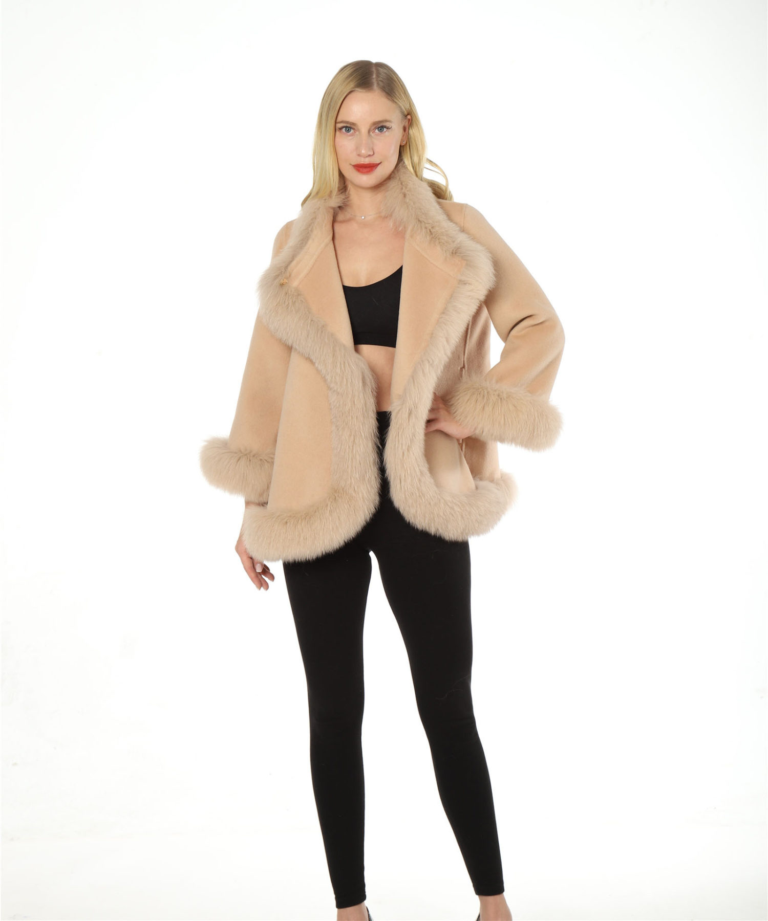 100% wool coat with fox fur front lvcomeff 2210026 - Image 6