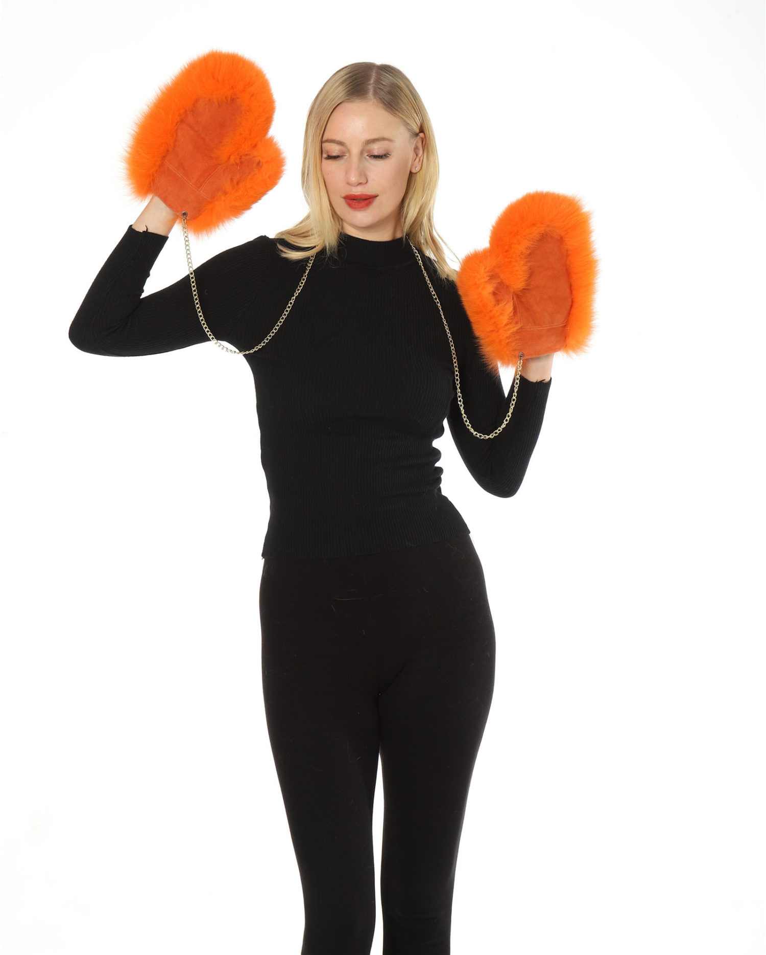 real fox fur knitting glove lvcomeff 2210007 (复制) - Image 3