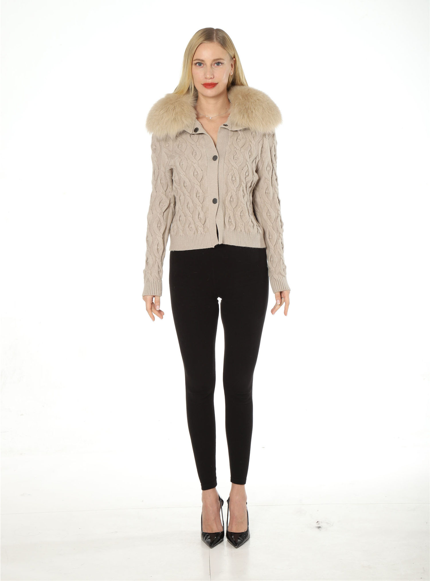 wool real fox collar jacket lvcomeff 2210014