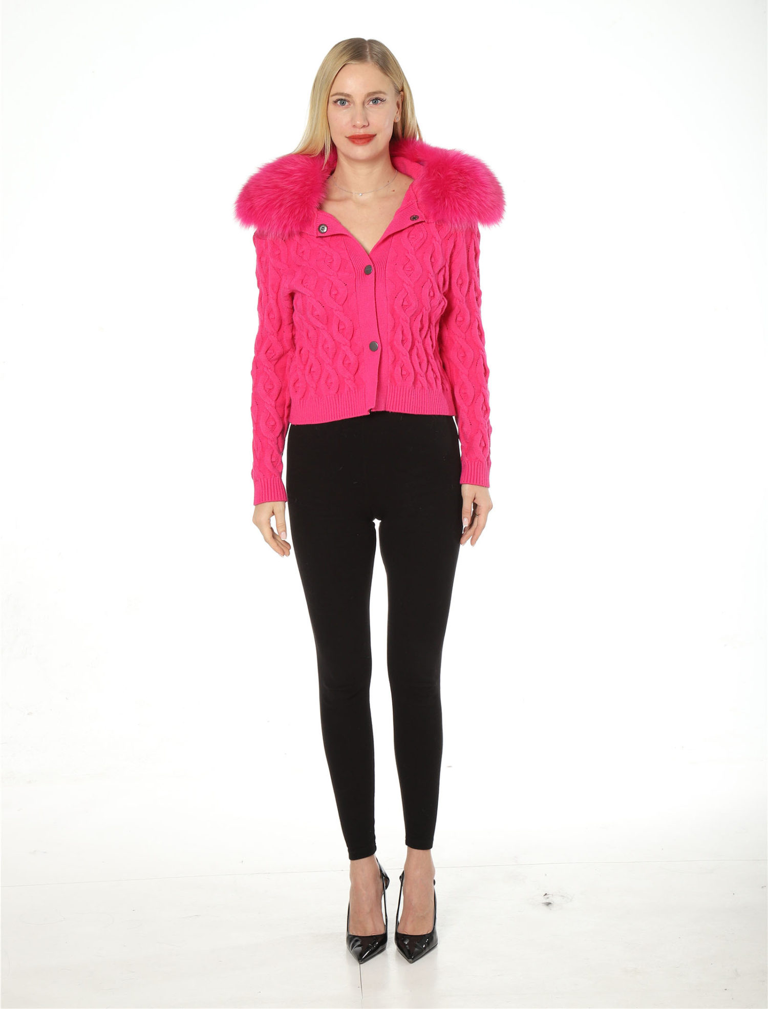 wool real fox collar jacket lvcomeff 2210014 - Image 4