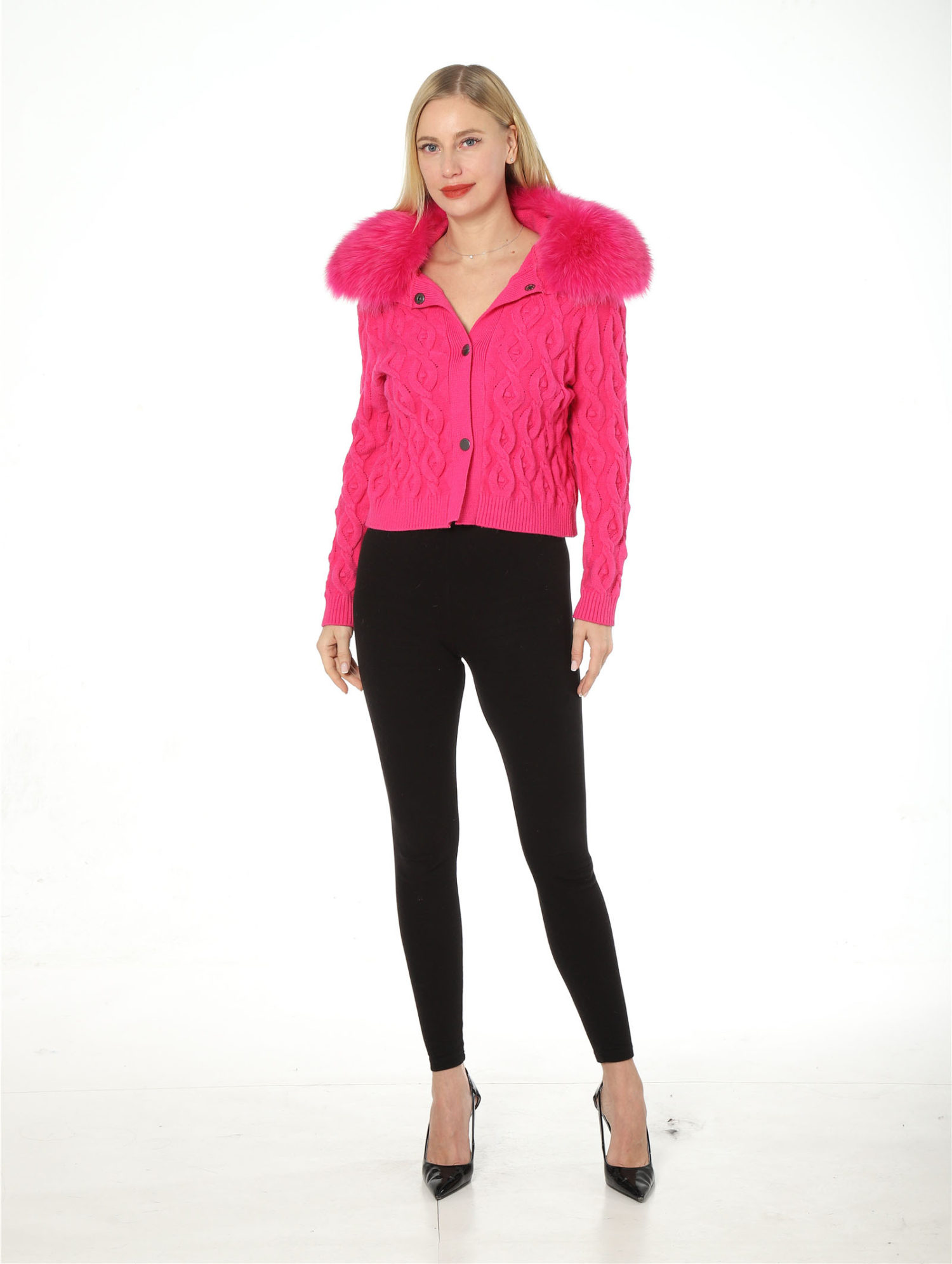wool real fox collar jacket lvcomeff 2210014 - Image 3