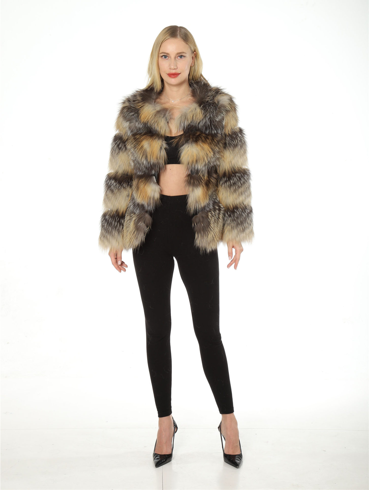 real fox fur stripe jacket lvcomeff 2210016 - Image 7