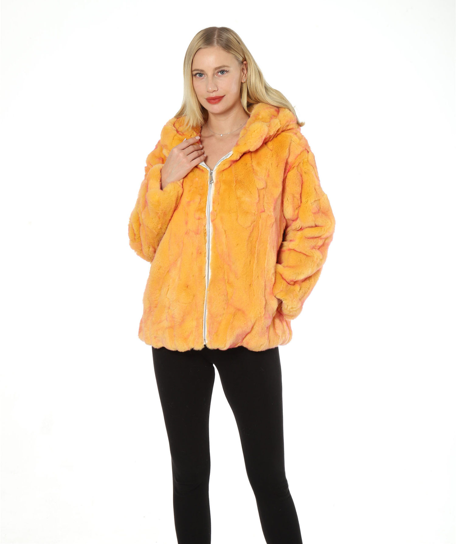 real rex rabbit fur with hood small pieces of jacket  lvcomeff 2210019