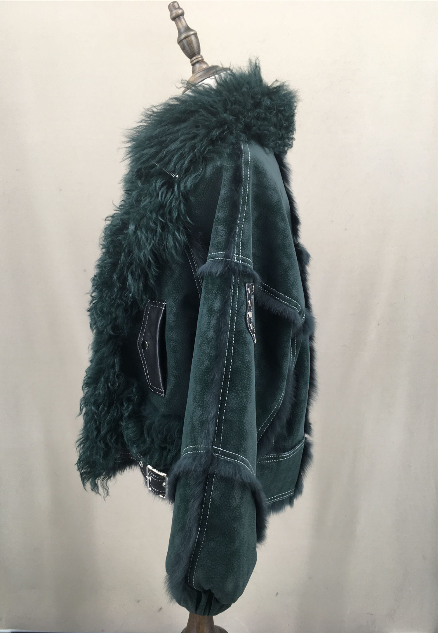 real lamb fur with rabbit fur lining coat lvcomeff 2210022 - Image 5