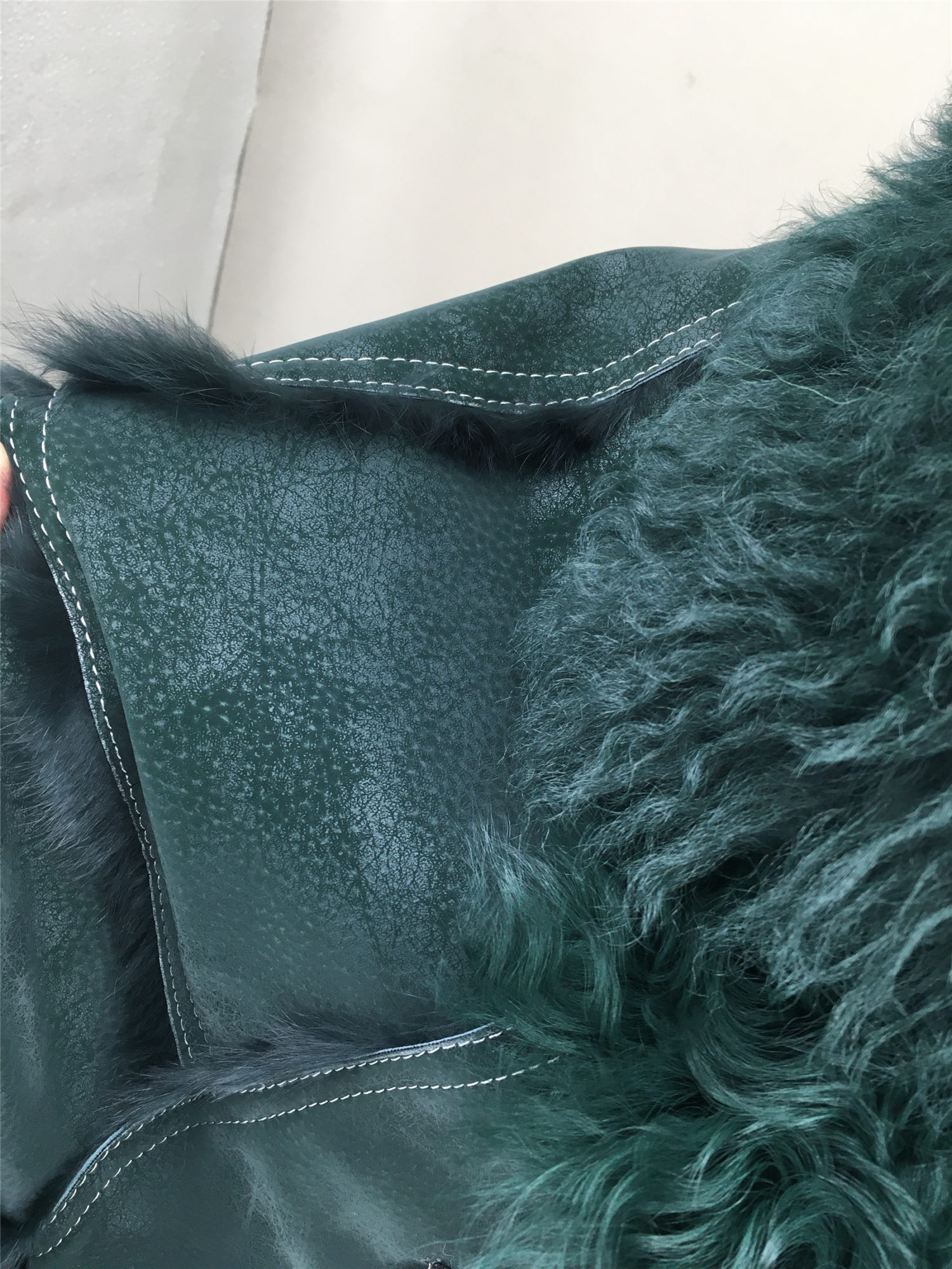 real lamb fur with rabbit fur lining coat lvcomeff 2210022 - Image 3