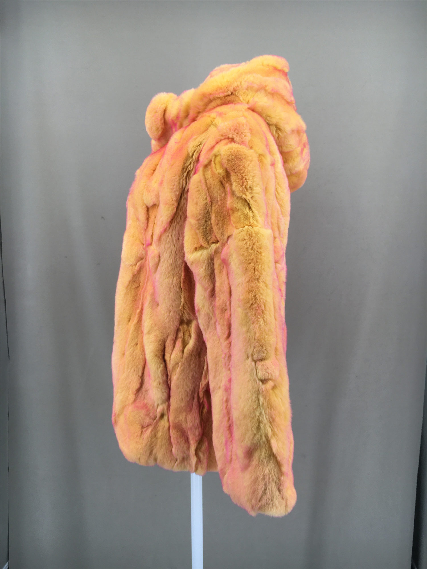 real rex rabbit fur with hood small pieces of jacket  lvcomeff 2210019 - Image 4