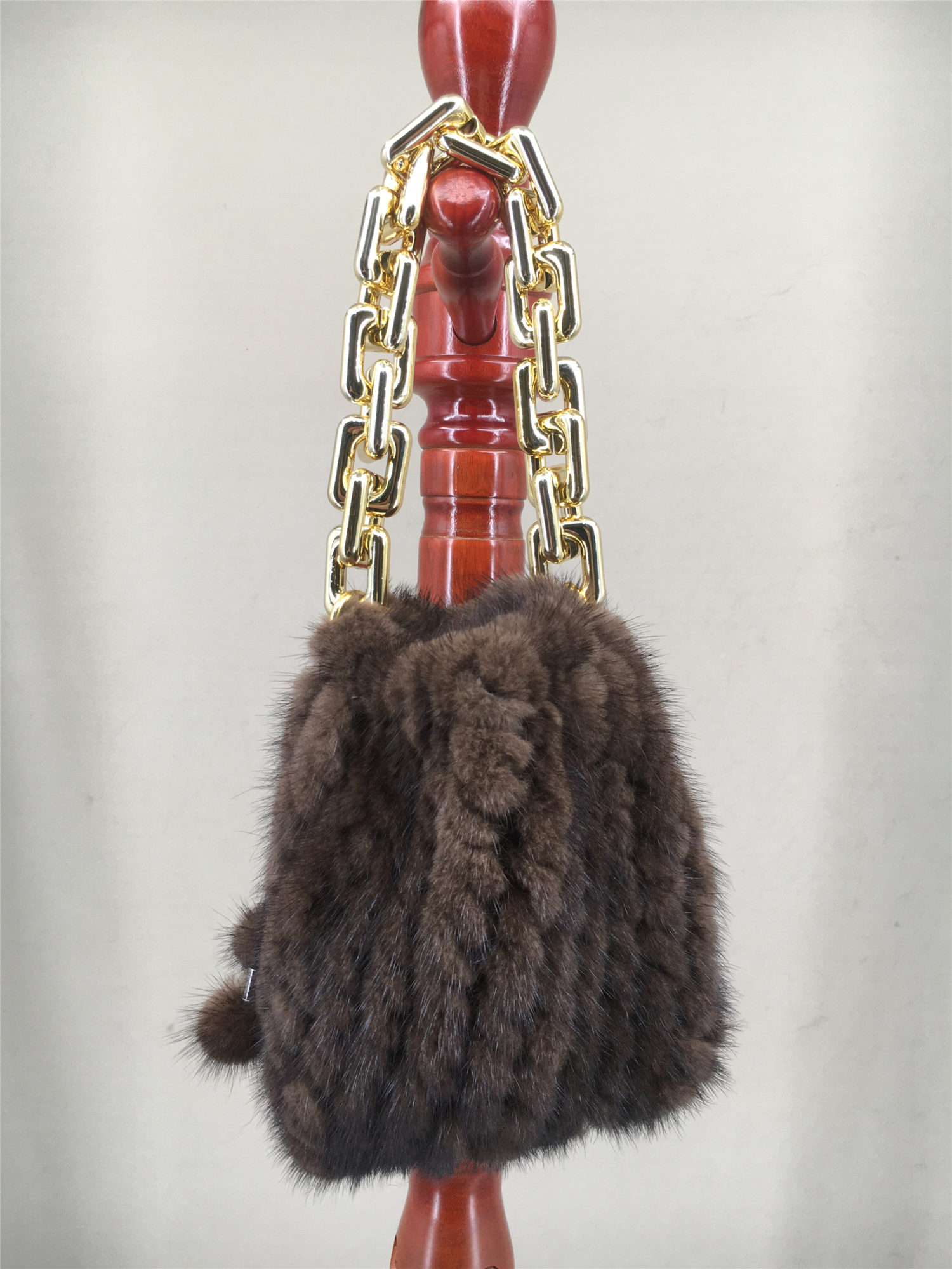 real mink fur big gold chain handbag lvcomeff 2210005