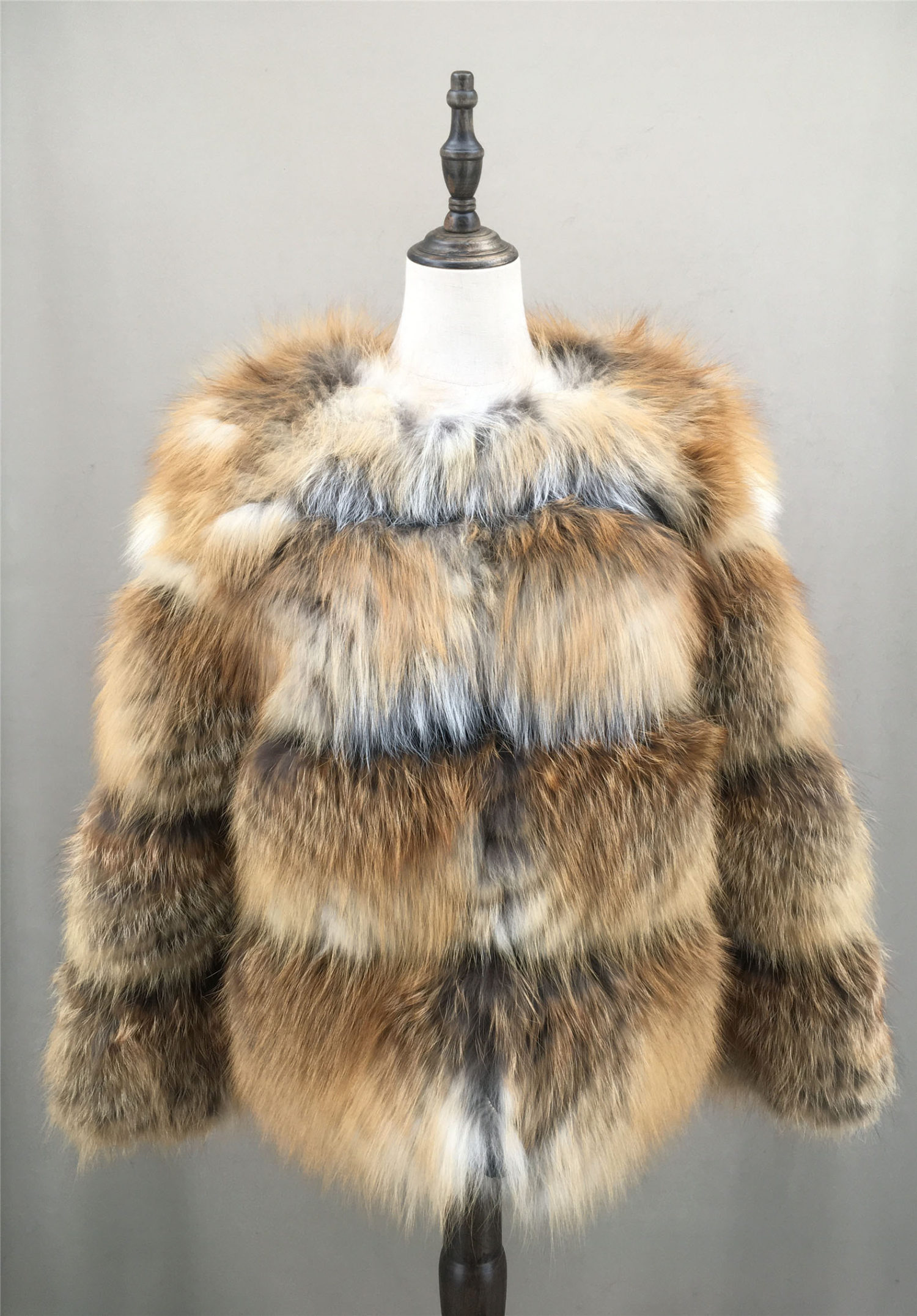 real fox fur stripe jacket lvcomeff 2210016