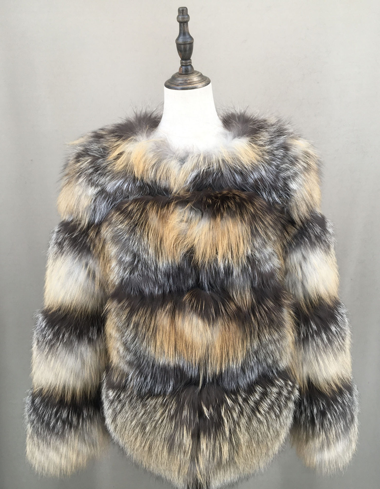 real fox fur stripe jacket lvcomeff 2210016 - Image 3