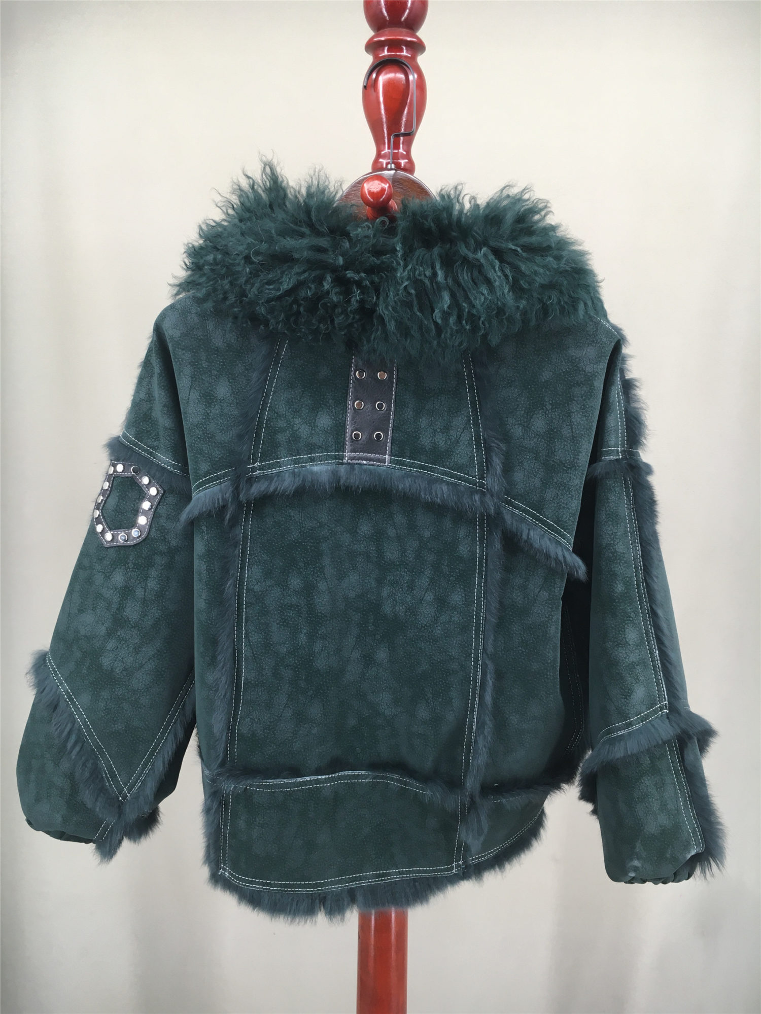 real lamb fur with rabbit fur lining coat lvcomeff 2210022 - Image 7