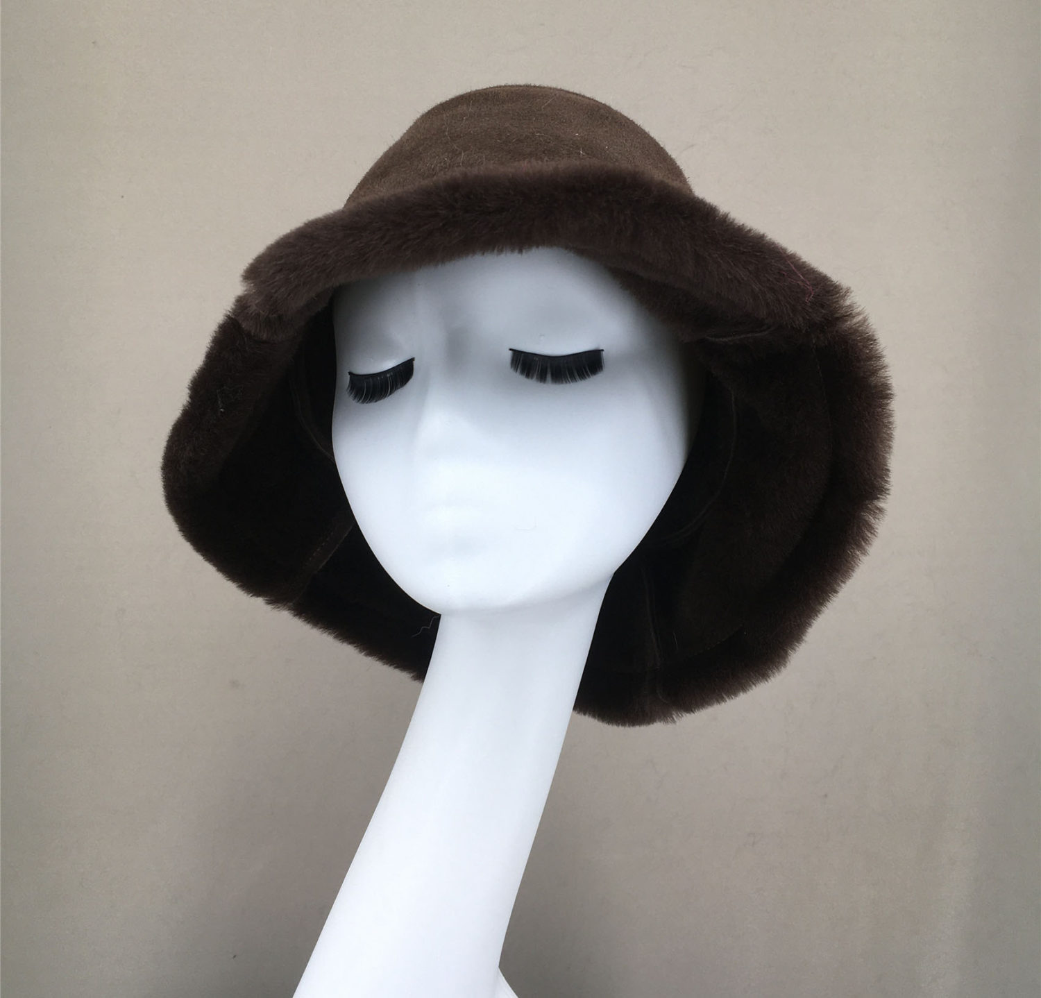 real sheep fur one fur bucket hat lvcomeff 2210010 - Image 3