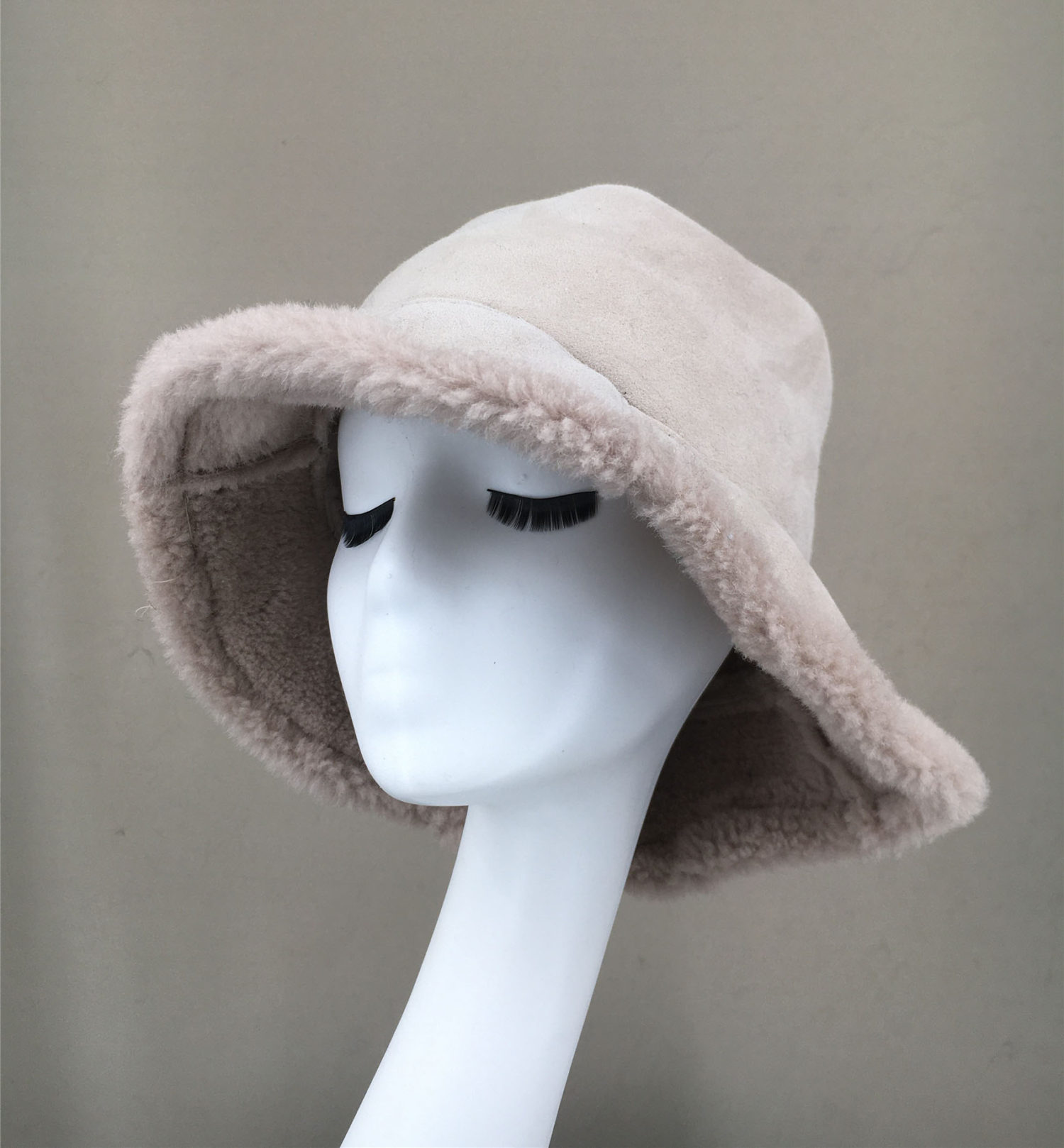 real sheep fur one fur bucket hat lvcomeff 2210010 - Image 5