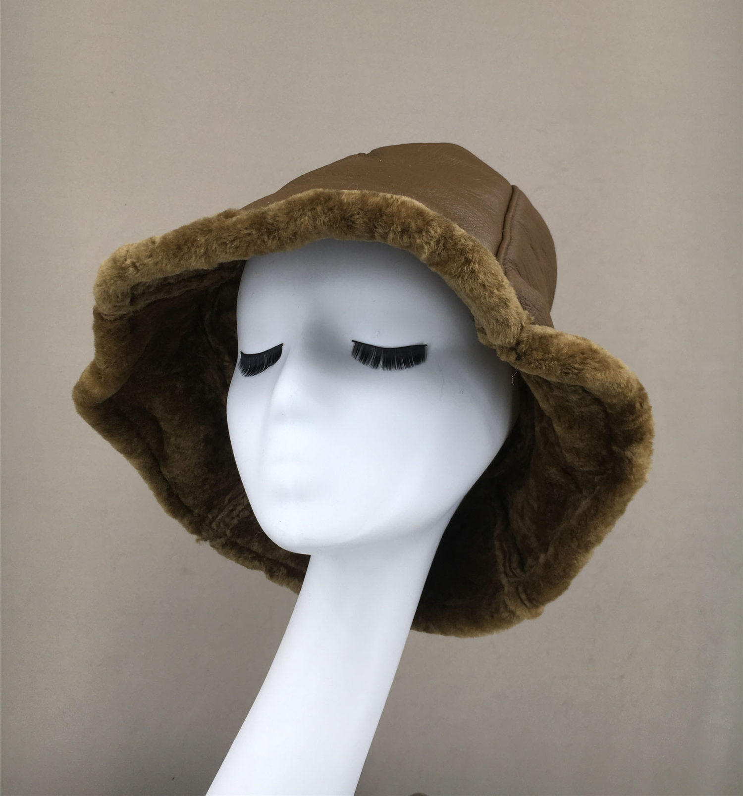 real sheep fur one fur bucket hat lvcomeff 2210010 - Image 7