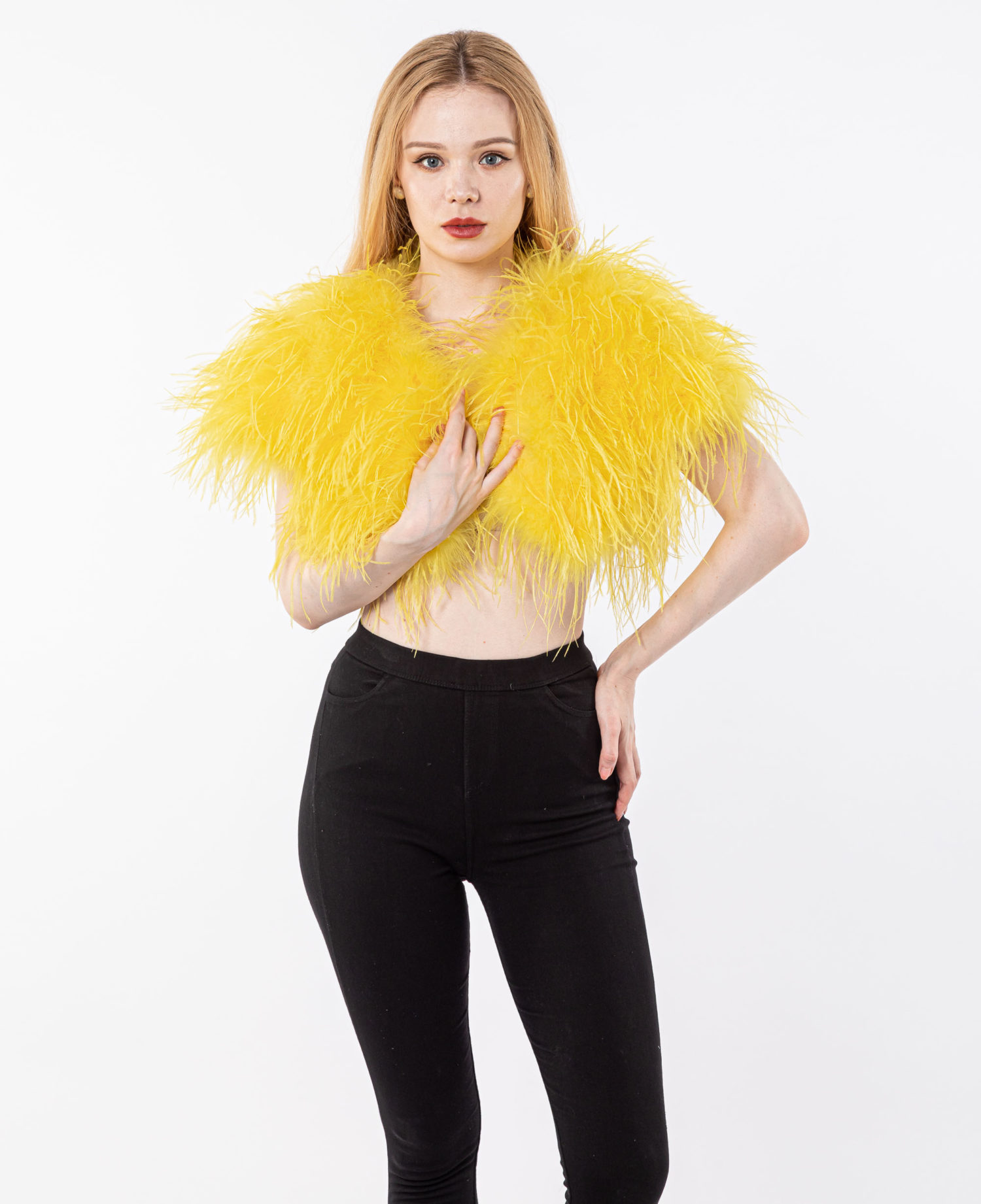 party turkey feather ostrich feather vest for women Lvcomeff 210705