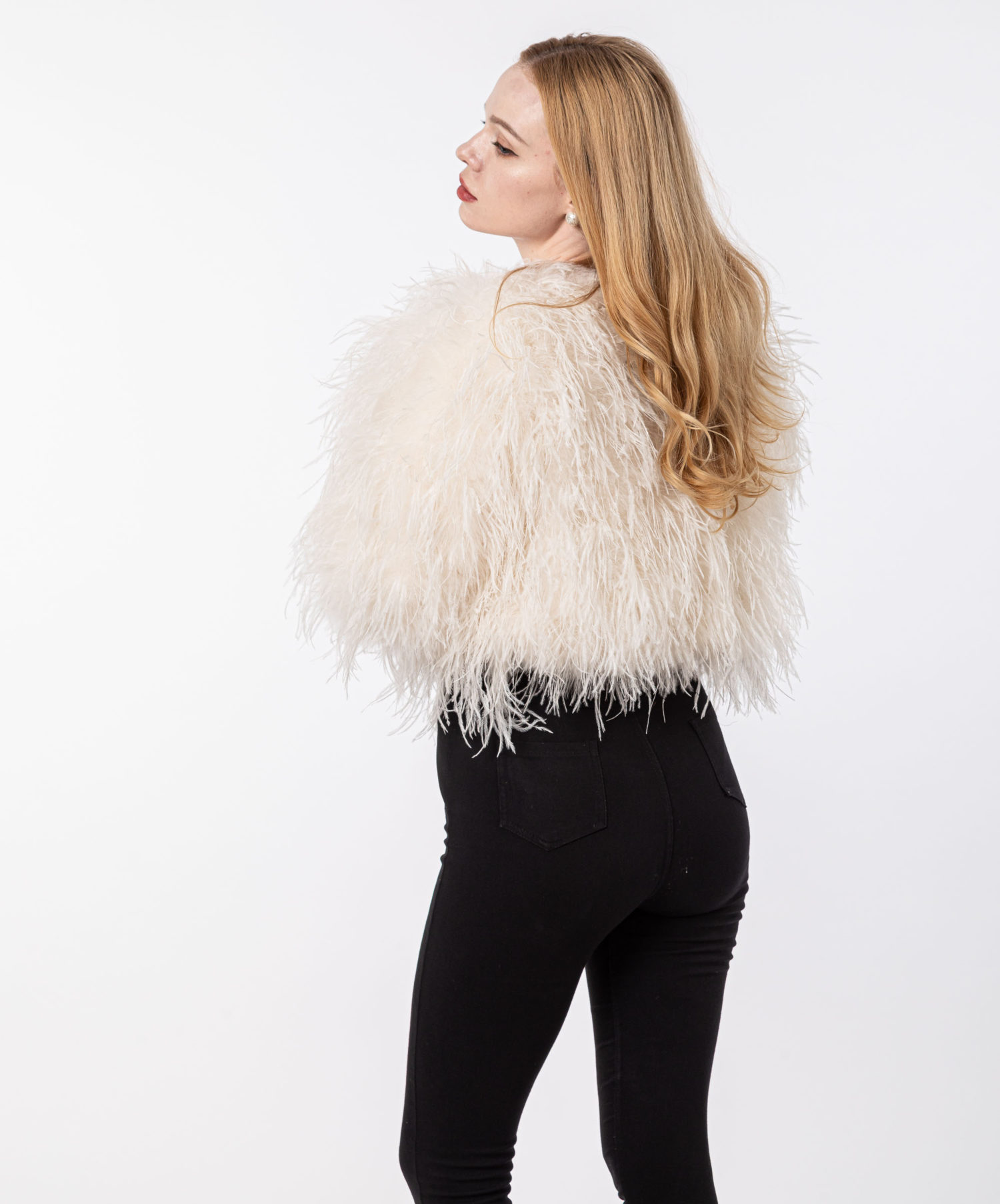 real turkey ostrich feather women coat lvcomeff 210707 - Image 5