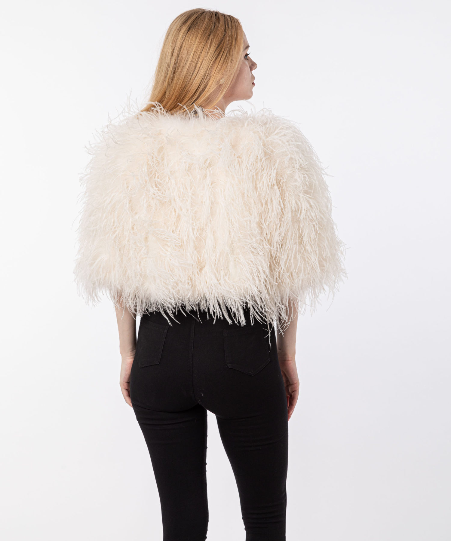real turkey ostrich feather women coat lvcomeff 210707 - Image 4